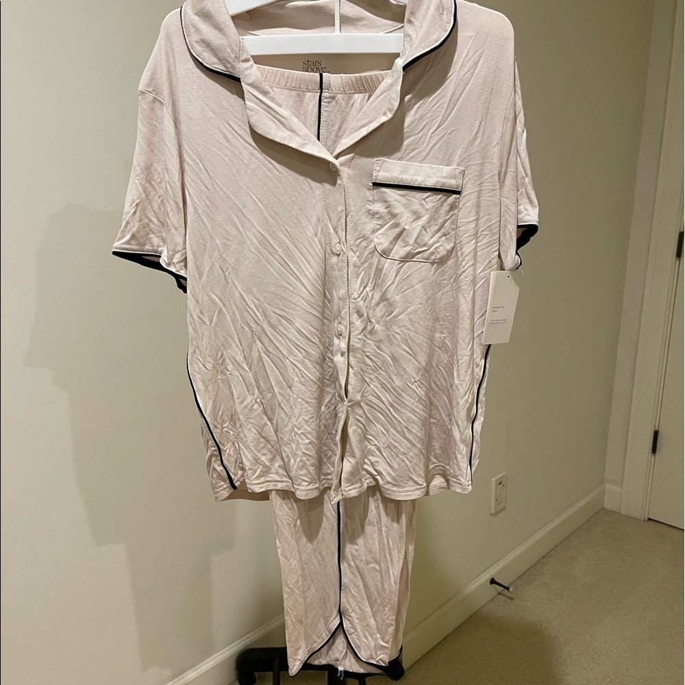 Soft baby pink pajama shirt and pants set